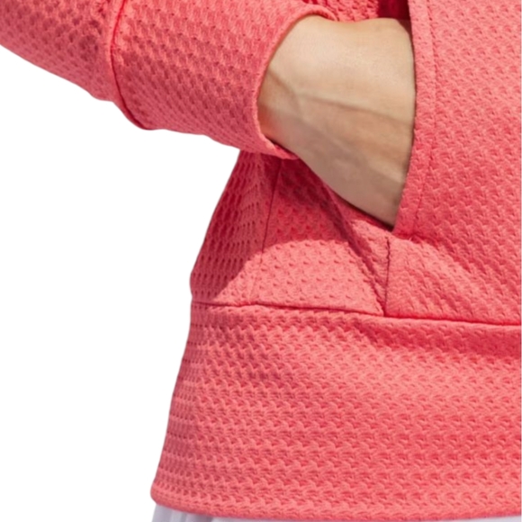 Adidas Women's Ultimate365 Textured Jacket.  Preloved Scarlet Color. Size L - Picture 5 of 13